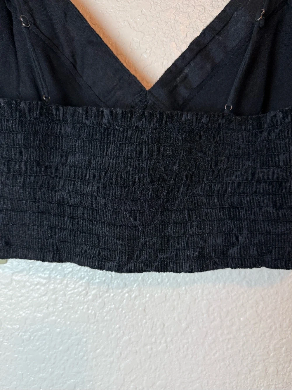 Free People One Carrie Flocked Velvet Bralette Black Size Small